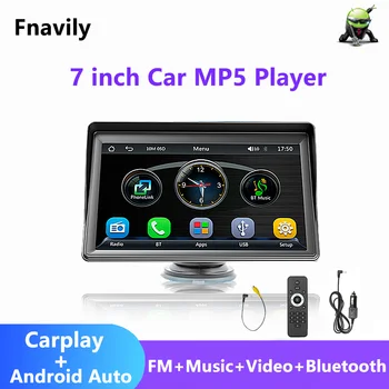 Универсальное 7-дюймовое автомобильное радио FM HD Wireless Carplay Android Auto Bluetooth 5.1 Видео Аудио USB стереоплеер Сенсорный экран
