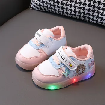 Детская обувь со светодиодной подсветкой Кроссовки для мальчиков и девочек со светящейся подошвой Кроссовки для маленьких девочек со светящейся подошвой
