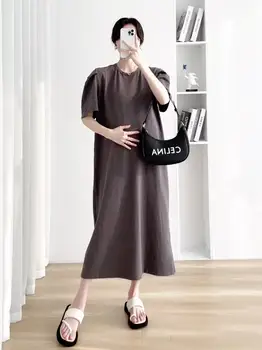 X43375 # Платье для беременных Корейская одежда Свободное платье в Женском стиле Стильное Летнее Новое поступление Платья для беременных женщин для беременных