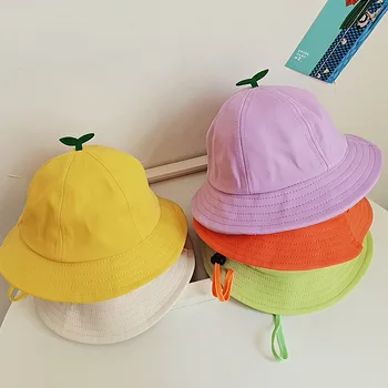 Хлопчатобумажная пляжная кепка от солнца для мальчиков и девочек, детская Зеленая панама, весенняя кепка-ведро для малышей с росточками, детские рыбацкие шляпы на шнурке