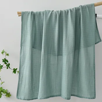Детское оберточное бамбуковое хлопчатобумажное марлевое банное полотенце для новорожденных, Пеленальное полотенце для путешествий, однотонное марлевое одеяло 120x110 см