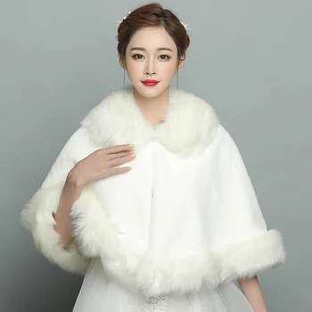 Женская свадебная куртка Болеро, зимние шали из искусственного меха, свадебные шали, женские палантины, праздничное пальто