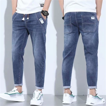 2023 Мужские джинсы-шаровары Повседневная уличная одежда Брюки с эластичной резинкой на талии Джинсы Para Hombres