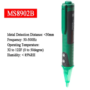 MASTECH MS8902B Бесконтактный Профессиональный Детектор Напряжения переменного тока напряжением 20 В-600 В и Металлоискатель-Тестер
