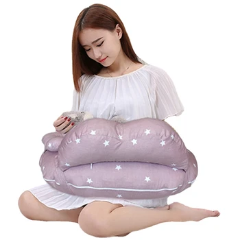 Подушка для кормления беременных, хлопковая U-образная женская подушка для поддержки талии, детские подушки против плевков, подушки для спины для ребенка