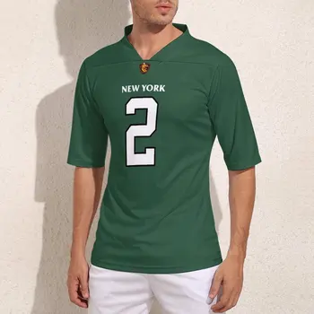 Персонализированные футбольные майки New York № 2 зеленого цвета, стильные футбольные майки для занятий регби для подростков, сшитые на заказ