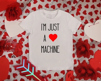 Детская футболка на День Святого Валентина, футболки I am Just a Love Machine, очаровательная футболка на День святого Валентина, футболка для малышей, футболка на День Святого Валентина
