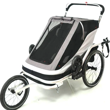 Двухместный велосипедный прицеп 3 в 1, детская прогулочная коляска для бега, велосипедный прицеп для близнецов, преобразующийся в детскую коляску