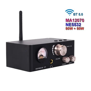 2 * 80 Вт Infineon MA12070 Bluetooth NE5532 Цифровой аудио Усилитель-эквалайзер мощности VU Meter