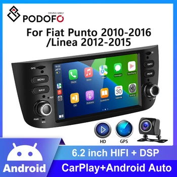 Podofo Android 2 Din Автомагнитола Для Fiat Punto Linea 2012 2013 2014 2015 Мультимедийный Плеер GPS Навигация Авторадио Стерео аудио