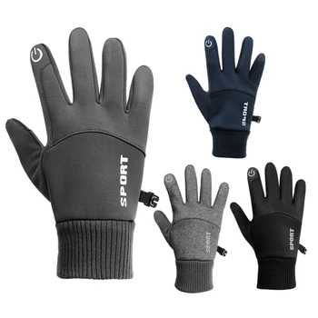 Спортивные перчатки для верховой езды для мужчин и женщин, износостойкие перчатки для вождения, перчатки с сенсорным экраном, водонепроницаемые зимние теплые перчатки на все пальцы