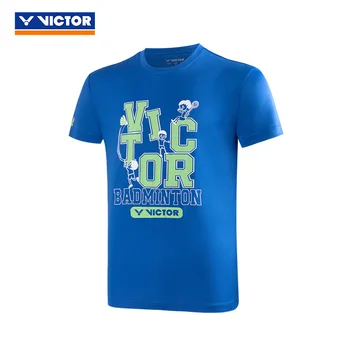 Футболка Victor, спортивная трикотажная одежда, спортивная одежда с рисунком бадминтона для мужчин, женские топы, мужские футболки 30024