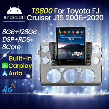 8 Ядерный автомобильный Android в стиле Tesla Auto Carplay Мультимедийный навигационный плеер Радио GPS Стерео для Toyota FJ Cruiser J15 2006-2020