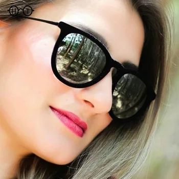 Модные Солнцезащитные очки Дизайнерские Классические Круглые Солнцезащитные Очки Женские Ретро Солнцезащитные очки Женские С Красочным покрытием Зеркальные Винтажные Oculos De Sol