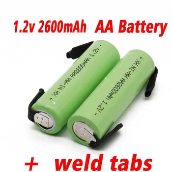 1,2 В AA аккумуляторная батарея 2600 мАч NI-MH ячейка Зеленого цвета в виде ракушки со сварочными выступами для электробритвы Philips razor зубная щетка