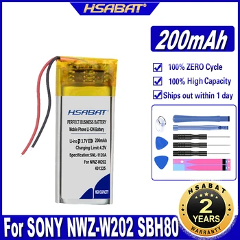 HSABAT AHB401230UPC-02 Аккумулятор емкостью 200 мАч для Sony NWZ-W202 W252 W262 SBH70 SBH80 Наушники-Гарнитуры Батареи