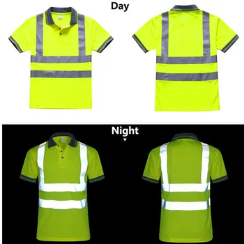 Светоотражающая защитная рубашка для ночной работы, одежда, быстросохнущая футболка с короткими рукавами, защитная одежда для строительной спецодежды