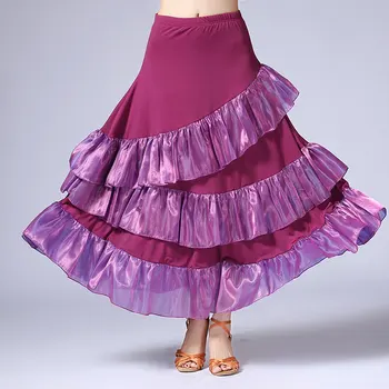 Женская юбка для современных танцев, юбка национального стандарта для танцев, костюмы для бальных танцев, юбки для фламенко, юбки для сценического вальса, высокое качество