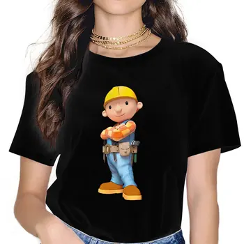 Bob The Builder Футболка для мальчиков, топы для девочек, летняя одежда из полиэстера в стиле гранж, женская футболка в стиле харадзюку