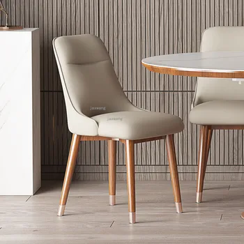 Легкое роскошное компьютерное кресло из массива дерева Nordic Light, роскошные офисные стулья, домашняя кожаная спинка, игровое кресло, офисная мебель