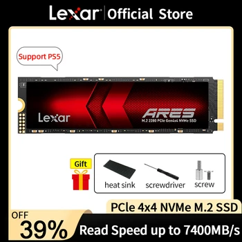 Lexar ssd nvme 512gb ARES M2 NVMe PCIe 4,0x4 M.2 2280 SSD 1 ТБ 2 ТБ 4 ТБ Внутренний Твердотельный Диск для Настольных ПК PS5