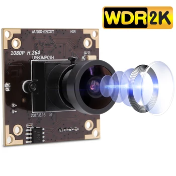 ELP 2MP/3MP WDR H.264 30 кадров в секунду широкоугольный 170-градусный Объектив рыбий глаз Бесплатный драйвер UVC Мини-Веб-камера Печатная Плата Модуль Камеры для Linux