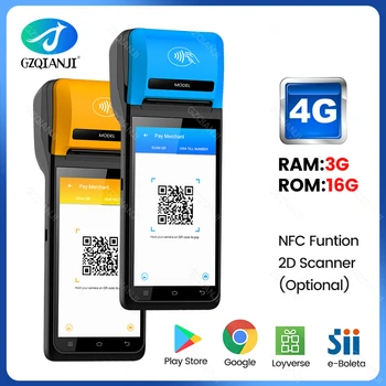 4G Android КПК e-Boleta SII Sistema Maquina Recibo Boleto Термопринтер Беспроводной Портативный POS-принтер Сканеры штрих-кодов 2D NFC