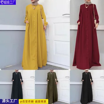 2023 Мусульманское платье от кутюр осеннее платье легкий темперамент длинные халаты для пригородных поездок