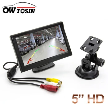 Owtosin 2 Способа видеовхода, 5-дюймовый TFT LCD HD Автомобильный парковочный монитор для камеры заднего вида, система помощи при парковке, 2 держателя