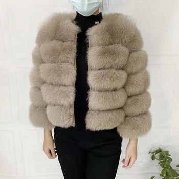 Шуба из натурального меха, 100% натуральная зимняя женская меховая куртка, теплая шуба из лисьего меха, меховой жилет высокого качества, бесплатная доставка, Модная роскошная