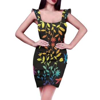 Лето 2023, новое дизайнерское платье без рукавов с квадратным воротником, Элегантное женское сексуальное банкетное платье без рукавов с гавайским принтом