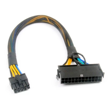 24-контактный-10-контактный Адаптер основного питания блока питания ATX С плетеным кабелем для IBM Для ПК и серверов Lenovo 12 дюймов (30 см)