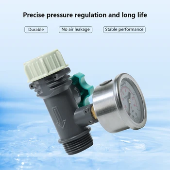 Автоматический переключатель регулятора давления воды, цифровой Регулируемый редукционный клапан для воды с манометром, Прочный кран для подачи воды
