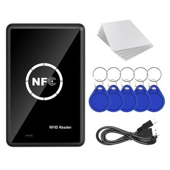 RFID NFC Копировальный Аппарат Дубликатор 13,56 кГц Брелок NFC Считыватель Смарт-карт Писатель 13,56 МГц Зашифрованный Программатор USB UID T5577 Замена