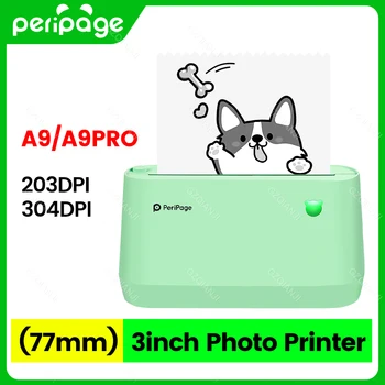 Карманный фотопринтер Peripage A9PRO Примечания к термоэтикеткам принтер с разрешением 300 точек на дюйм для печати на ПК и телефоне с ОС Android iOS