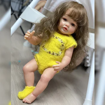 55CM Toddler Reborn Girl Handmade Bebe Painted Lifelike Newborn Babies Betty  implanted hair куклы для девочек bebe reborn