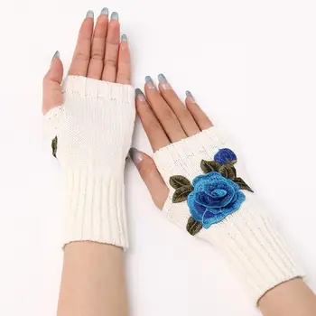 1 Пара вязаных перчаток, довольно мягкие эластичные ветрозащитные зимние вязаные перчатки для текстовых сообщений, зимние перчатки для улицы, женские перчатки