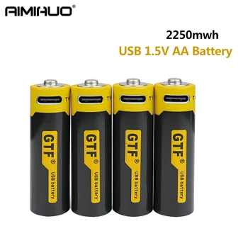 Высококачественная Аккумуляторная Батарея 1.5V AA 1.5V 2250mwh USB Li-ion Battery для Электрической Игрушки с Дистанционным Управлением Мышью + Кабель Micro USB