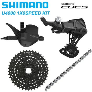 SHIMANO CUES U4000 1X9 Speed Groupset 9S 9V Задний Переключатель Переключения передач CS-LG300-10 41T Кассета K7 4kit Оригинальные Запчасти для велосипеда