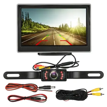 Камера резервного копирования автомобильных прав заднего вида HD Парковочная система ночного видения 5-дюймовый Автомобильный монитор TFT LCD Экран HD Digital