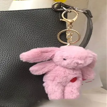10 см, милое сердечко, Розовый плюшевый кролик, кукла, брелки, Мини-кролик для девочек, Плюшевая игрушка, подвески для аксессуаров для рюкзаков