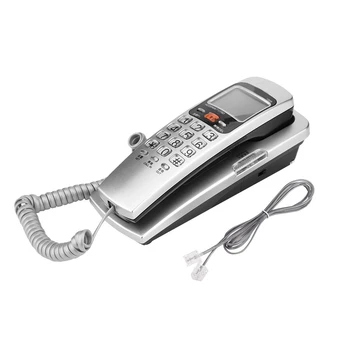 Мини-Телефон с Дисплеем Идентификатора Вызывающего Абонента Стационарный Телефон Настенный Телефон Настольный Проводной Стационарный Телефон для Домашнего Использования в Отеле и Офисе