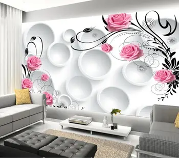 beibehang Custom papel de parede 3D Розовый круг фотообои обои для гостиной Настенная Живопись Спальни Фрески Рулон Наклеек