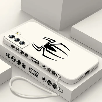 Чехол для телефона с логотипом Marvel Spiderman venom для Samsung Galaxy S23 S22 S21 S20 Pro FE Note 20 Plus Ultra Liquid с левым канатом