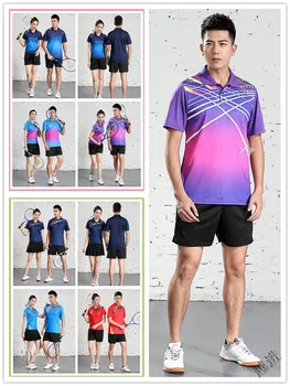 Быстросохнущий дышащий костюм для настольного тенниса, мужская и женская футболка с короткими рукавами, костюм для бадминтона, спортивные соревнования, тренировочный костюм