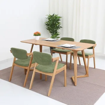 Обеденный стул из массива дерева для отеля с обивкой в скандинавском стиле, мебель для столовой для отеля, подлокотник цвета дерева, магазин общественного питания, обеденный чай из массива дерева
