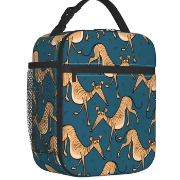Женские сумки для ланча с утепленной собакой Kawaii Greyhound, переносной термоохладитель Whippet, ланч-бокс для еды, работа, школа, путешествия