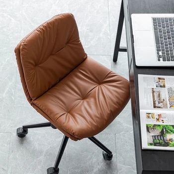 Роскошные дизайнерские офисные стулья на колесиках, Подушка для спинки Без подлокотника, Сменный офисный стул, Поворотная мебель Sillas De Oficina
