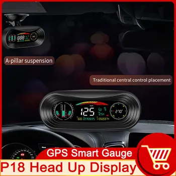 HD P18 GPS HUD Инклинометр Внедорожный Головной Дисплей Высота Автомобиля Напряжение Автоматический Трекер Спидометр Сигнализация Превышения Скорости для Всех автомобилей