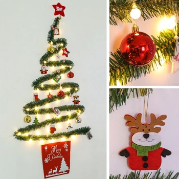 Креативная рождественская елка своими руками со светодиодной подсветкой, съемные украшения, настенные рождественские украшения для дома